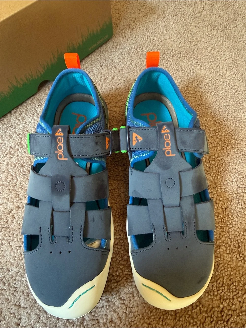 Plae Kids' Navy Blue SAM Water-Ready Sandals, size 4.5 kids, NIB